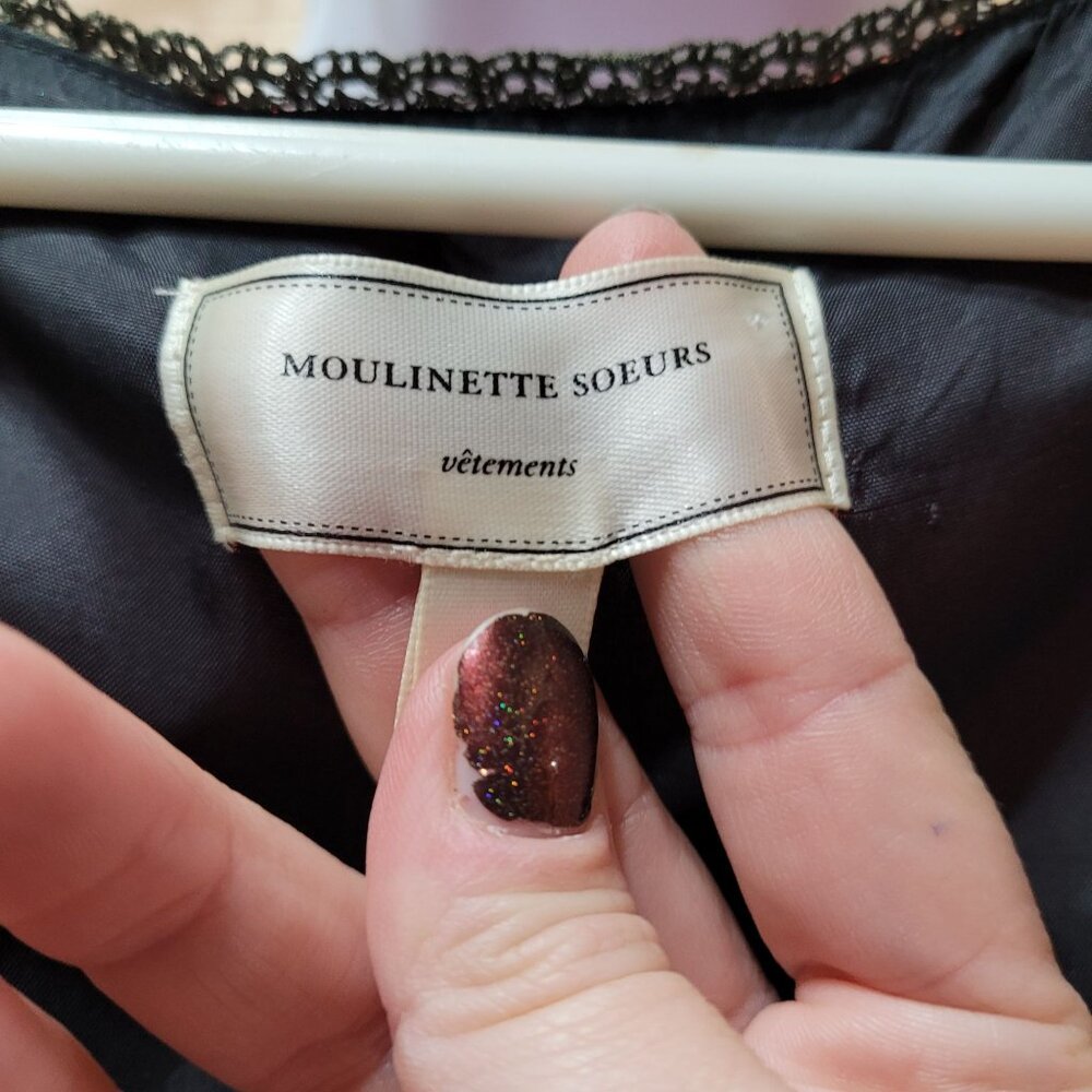 Moulinette Soeurs Womens Size 0 100% Silk Belted Imprint Dress Sleeveless Anthro - Picture 8 of 10